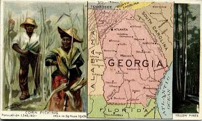 Georgia map - Corn Picking, Yellow Pines