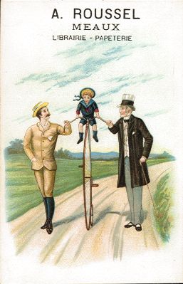 A. Roussel - high-wheel bicycle trade card
