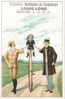 Louis Long - high-wheel bicycle trade card