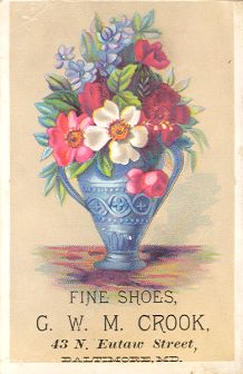 G. W. M. Crook Fine Shoes - trade card