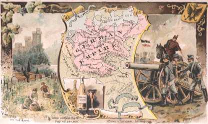 Germany map - Vineyard on the Rhine; Rhine Wine; Field Artillery