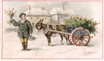 Arbuckle - man w/ donkey and cart