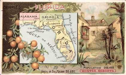 Florida map - Oranges, winter resorts