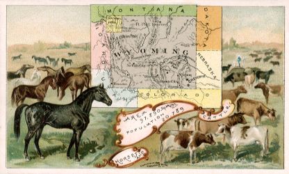 Wyoming map - Horses and cattle