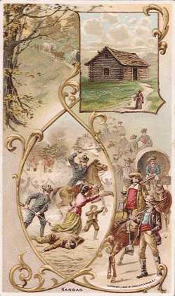 Kansas - John Brown's Cabin at Ossawatomie; Border Ruffians; Sacking of Lawrence